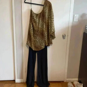 Brown & Leopard One Shoulder Jumpsuit